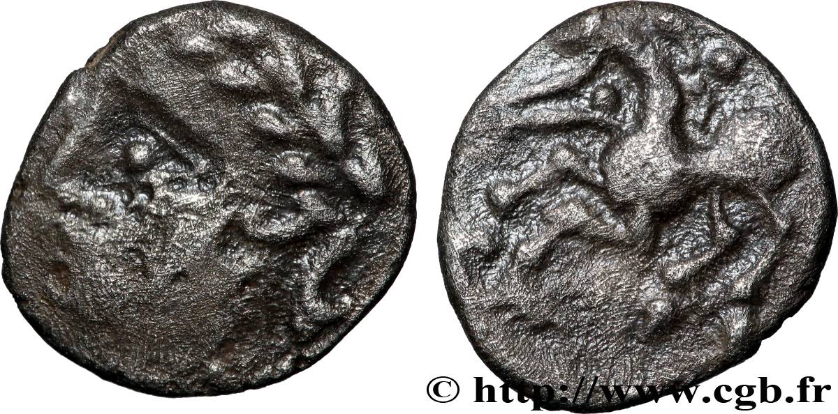 ALLOBROGES (Région du Dauphiné) Denier au cheval galopant et au “caducée” TTB