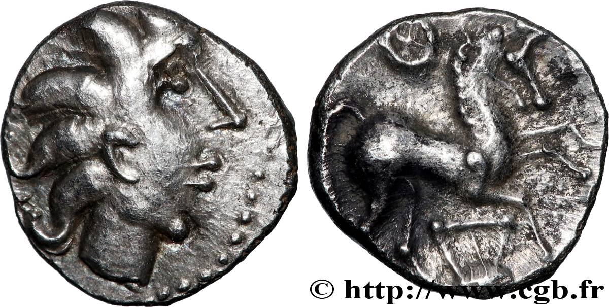 GALLIA - ÆDUI (BIBRACTE, Area of the Mont-Beuvray) Denier à la lyre MS/AU