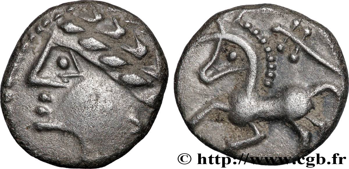 GALLIA - ALLOBROGES (Area of the Dauphiny) Denier au cheval galopant et au “caducée” AU