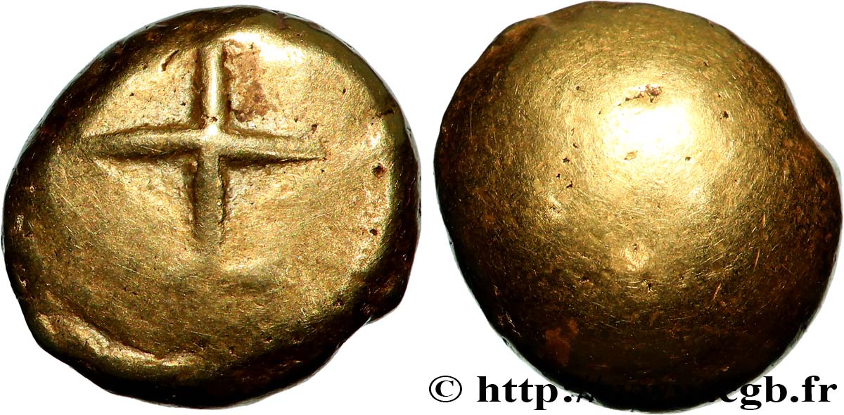 SÉNONS (région de Sens) Statère globulaire à la croix TTB+