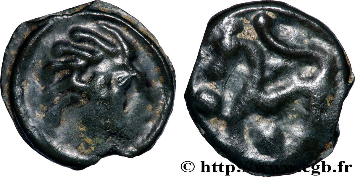 SENONES (Area of Sens) Potin à la tête “d’indien” XF/AU