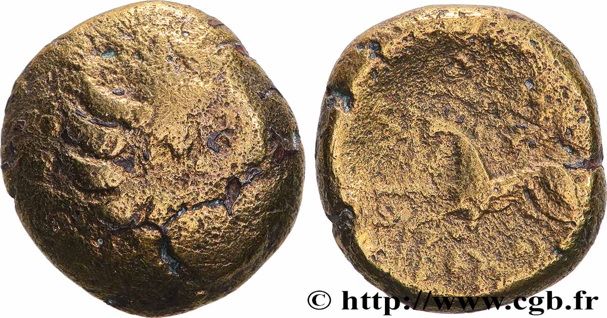 ÉDUENS (BIBRACTE, région du Mont-Beuvray) Statère en électrum au triskèle, type de Chenôves TB/TB+