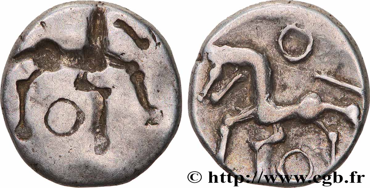 ÉDUENS (BIBRACTE, région du Mont-Beuvray) Denier à la tête casquée - revers incus TTB+