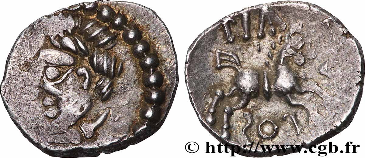 ÉDUENS (BIBRACTE, région du Mont-Beuvray) Denier DIASVLOS TTB+