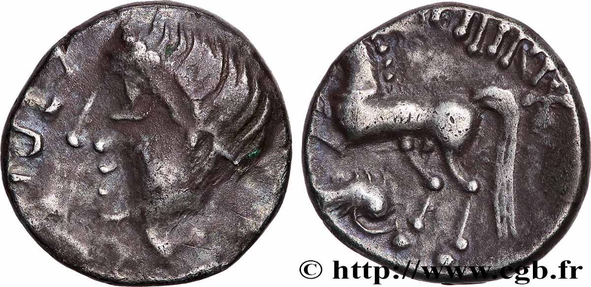 ÉDUENS (BIBRACTE, région du Mont-Beuvray) Denier ATPILI.F ORCETIRIX TTB/TTB+