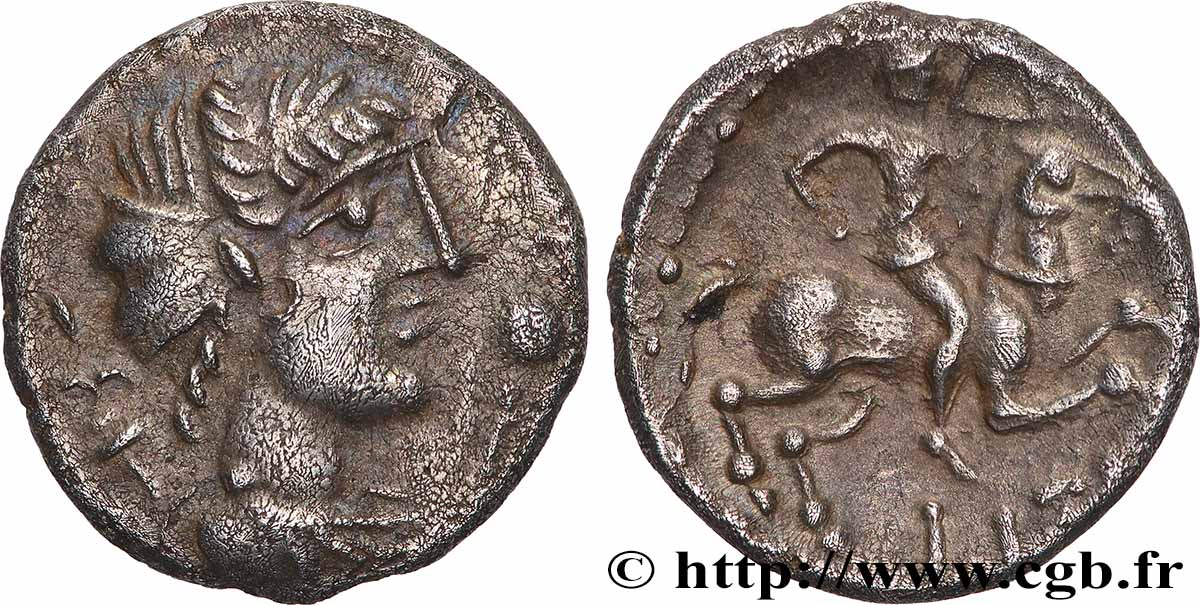 ÉDUENS (BIBRACTE, région du Mont-Beuvray) Denier LITAVICOS TTB+/TTB