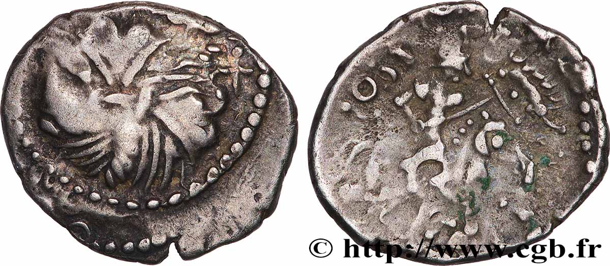ÉDUENS (BIBRACTE, région du Mont-Beuvray) Denier LITAVICOS TTB
