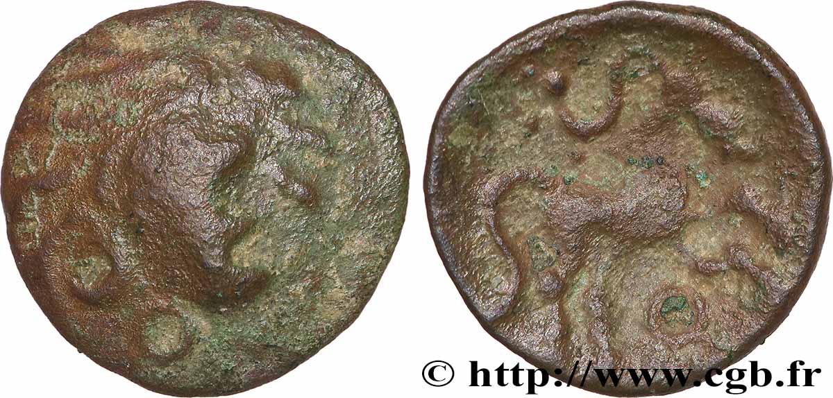 ÉDUENS, INCERTAINES Bronze au cheval cornu (?) TB+/TB