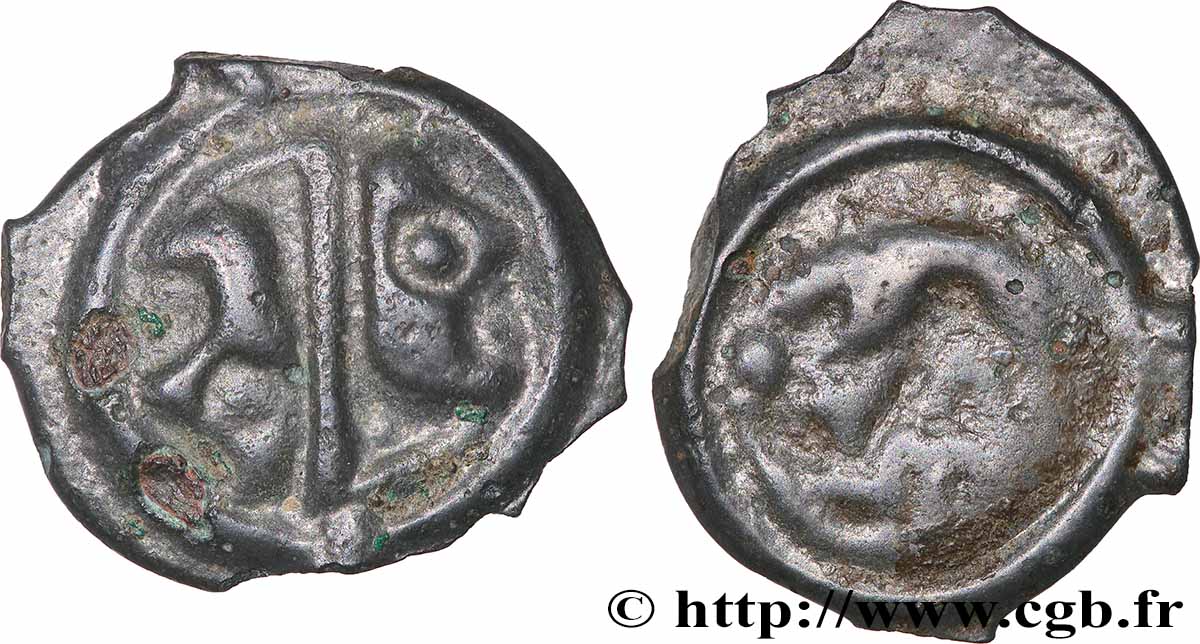 LINGONS (Région de Langres) Potin OYINDIA à la tête janiforme TTB/TB+