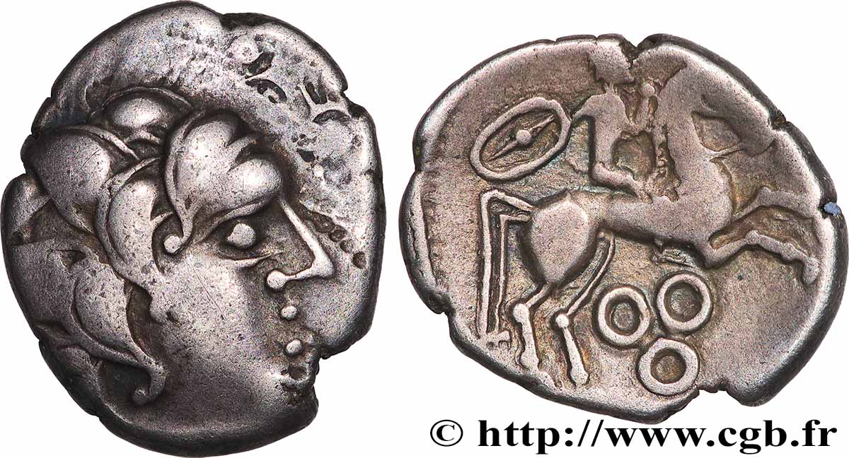 PICTONS / BITURIGES / CARNUTES - CENTRE-OUEST, Incertaines Drachme au cavalier et aux annelets TTB+