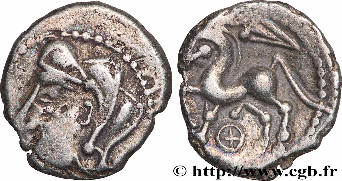 BITURIGES CUBES (Région de Bourges) Denier au glaive et à la rouelle TTB+