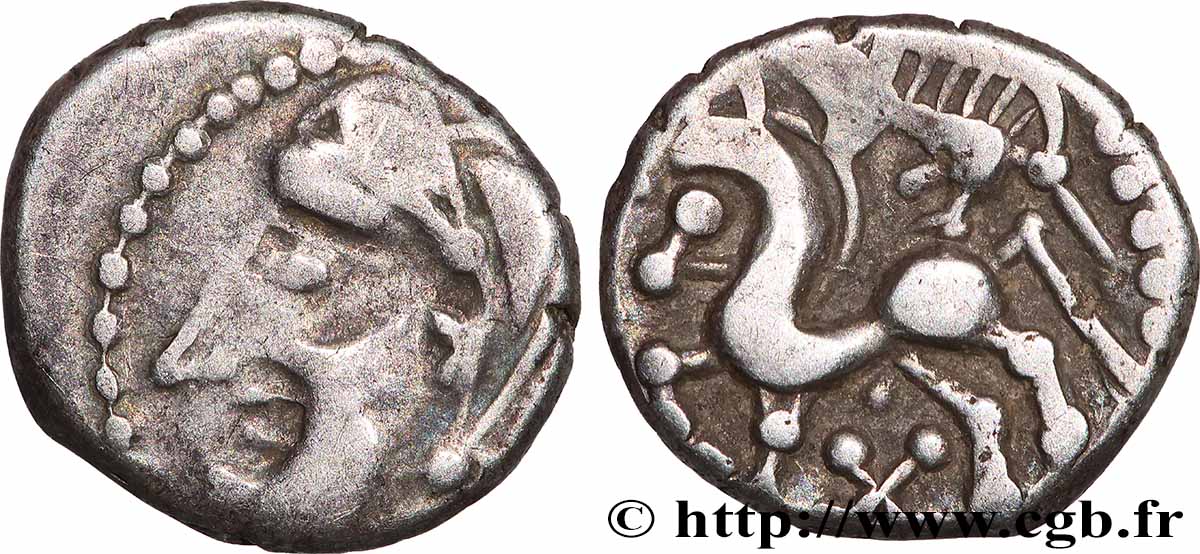 BITURIGES CUBES (Région de Bourges) Denier au sanglier et à la croisette TTB+