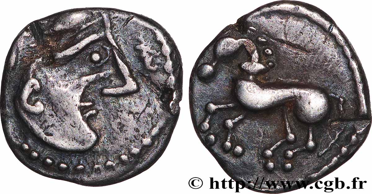 CELTES DU DANUBE - BOII DE LA TRANSPADANE - BOIENS Drachme “imitation éduenne” TTB+