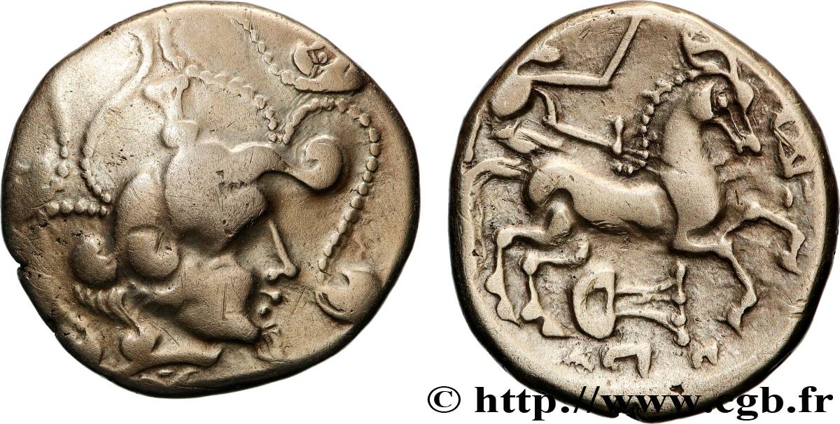 GALLIEN - ARMORICA - BAÏOCASSES (Region die Bayeux) Statère d’électrum à la lyre inversée SS/fVZ