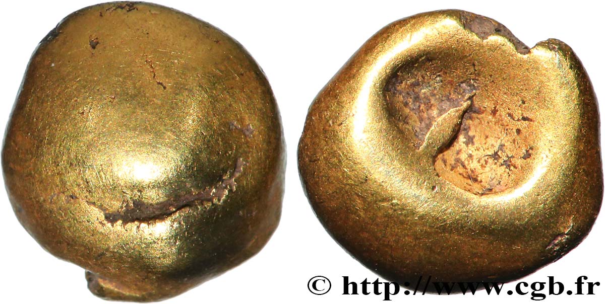 SÉNONS (région de Sens) Quart de statère globulaire au segment TTB+