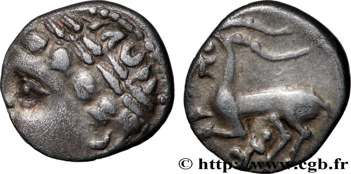 ALLOBROGES (Région du Dauphiné) Denier au cervidé, tête à gauche TTB+