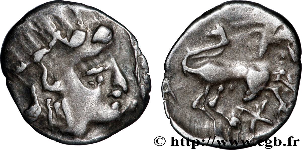 ALLOBROGES (Région du Dauphiné) Denier au cervidé et à la croix, tête à droite TTB