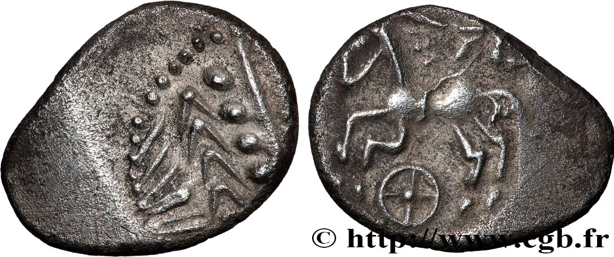 ALLOBROGES (Région du Dauphiné) Denier VOL au cheval et à la rouelle TTB+