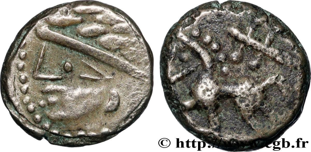 ALLOBROGES (Région du Dauphiné) Hémidrachme au cheval galopant et au “caducée” TTB+/TB+