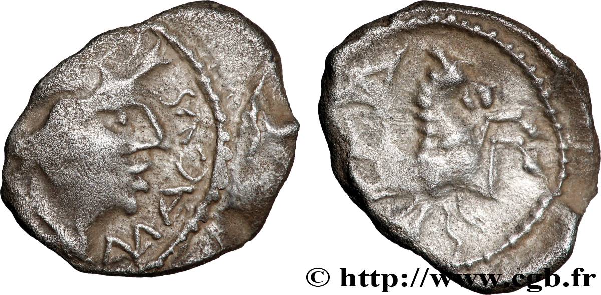ALLOBROGES (Région du Dauphiné) Denier AMAGVS à l’hippocampe, tête à droite TTB+