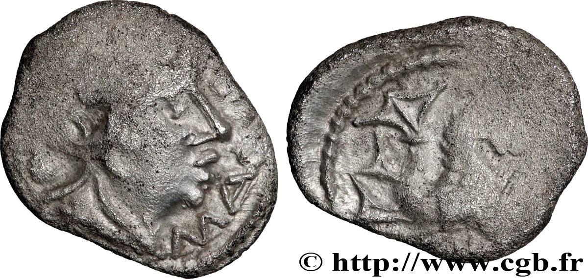 ALLOBROGES (Région du Dauphiné) Denier AMAGVS à l’hippocampe, tête à droite TTB+/TTB