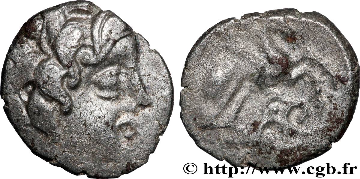 PICTONS / BITURIGES / CARNUTES - CENTRE-OUEST, Incertaines Drachme au cavalier et au fleuron TTB/TB+