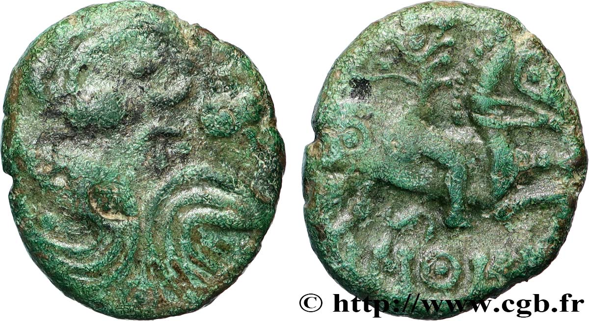 AMBIENS (Région d&nbsp;Amiens) Bronze IMONIO au cavalier et aux volutes TTB