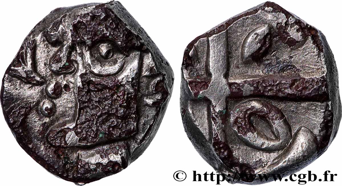 GALLIEN - SÜDWESTGALLIEN - VOLCÆ TECTOSAGES (Region die Toulouse) Drachme “à la tête cubiste”, S. 1 SS