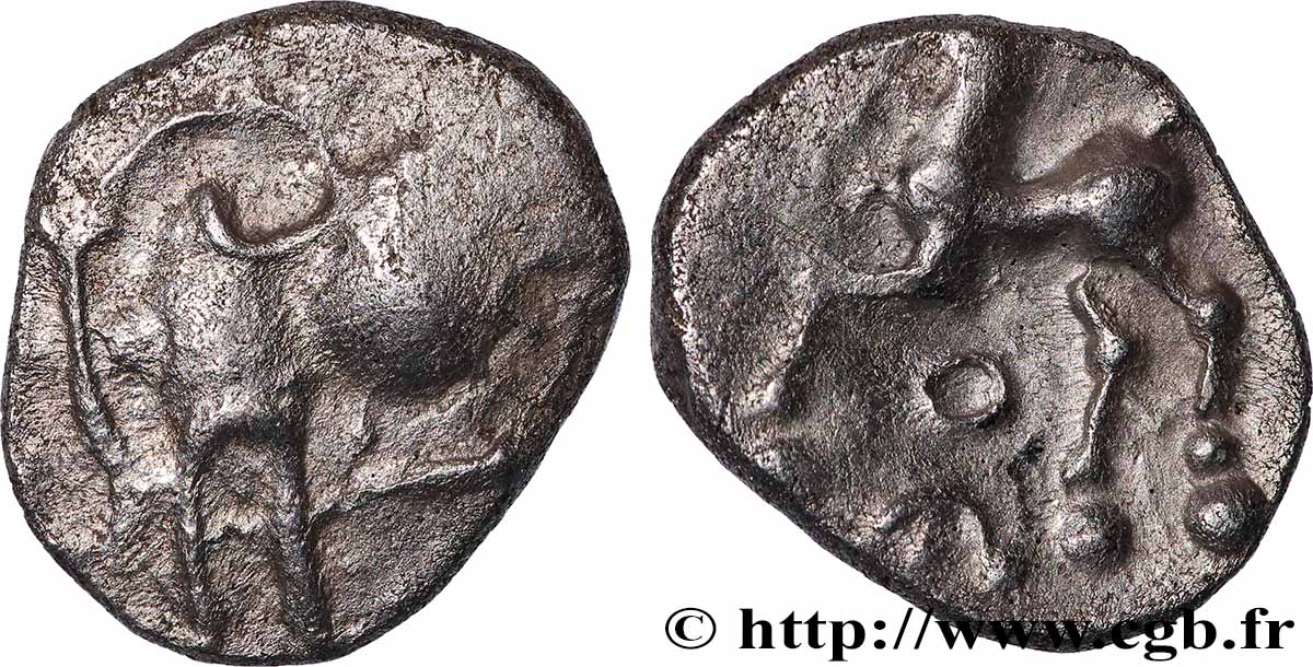 ÉDUENS (BIBRACTE, région du Mont-Beuvray) Denier à la tête casquée TTB+
