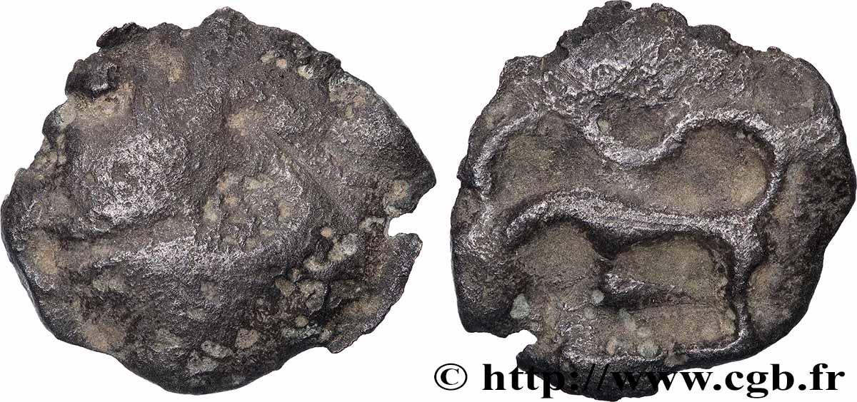 GALLIEN - BELGICA - SEQUANI (Region die Besançon) Potin à la grosse tête, au bandeau lisse S/SS