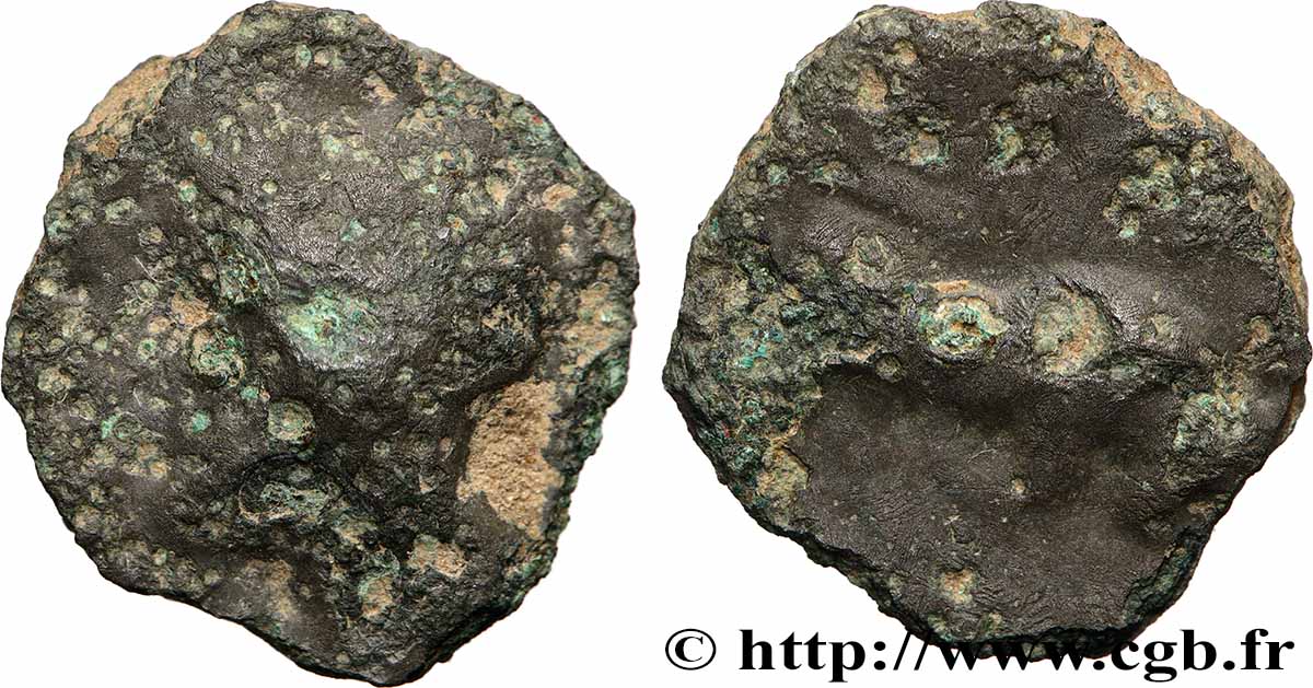 TURONES (Area of Touraine) Potin “à la tête diabolique”, taureau à droite VF