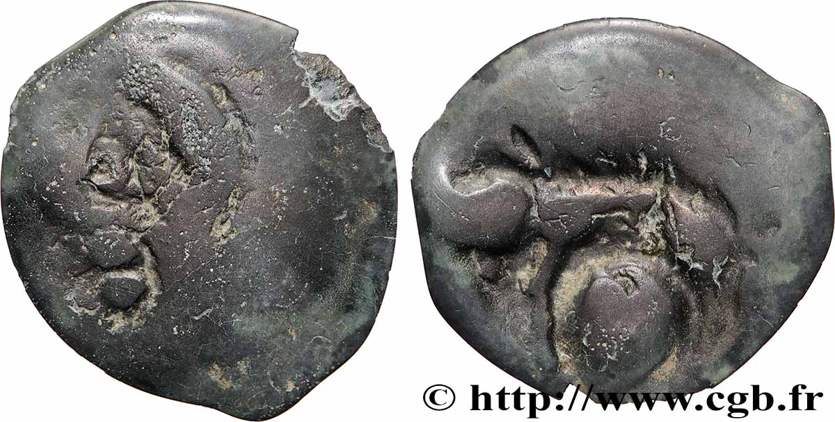 GALLIEN - ALTEN UND MITTLERES SEINE Potin au sanglier et à la tête coupée S/fSS