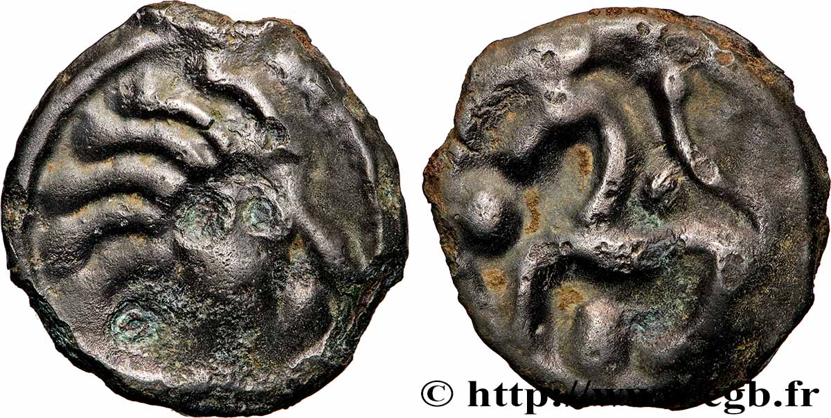 GALLIEN - SENONES (Region die Sens) Potin à la tête “d’indien” SS