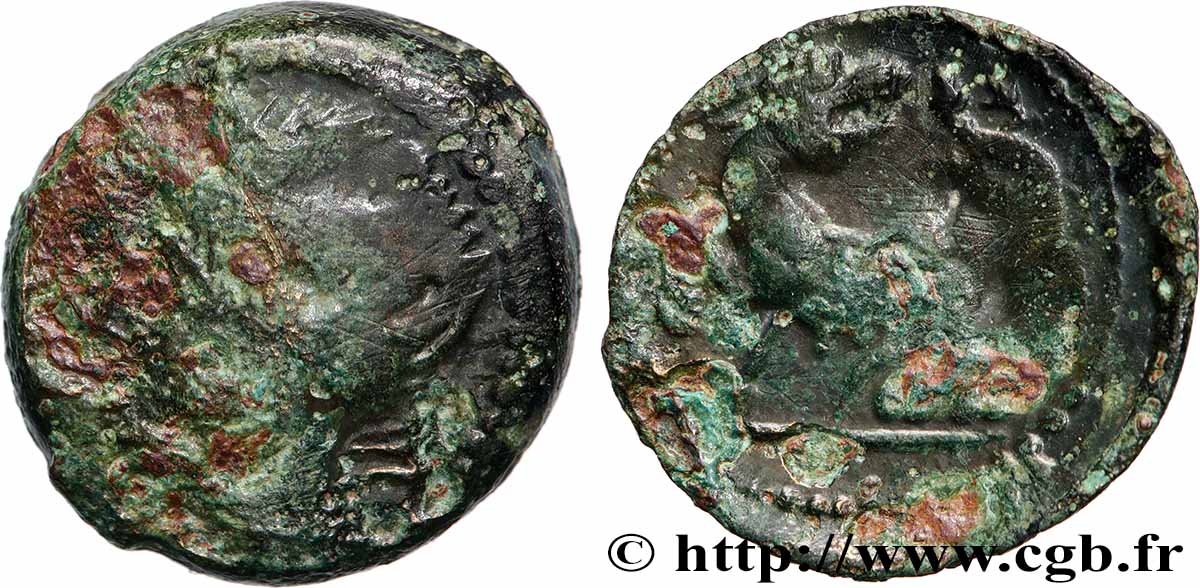 CARNUTES (Région de la Beauce) Bronze PIXTILOS classe II à la louve et au lézard TB+