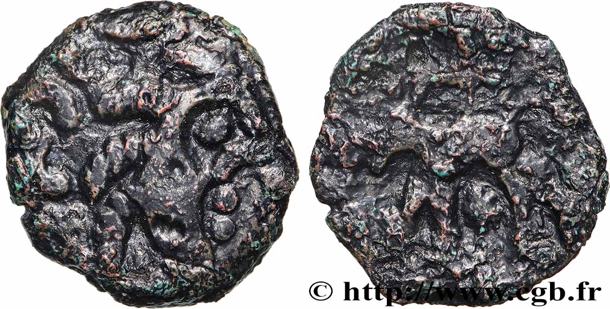 CARNUTES (Région de la Beauce) Bronze au loup, tête à droite TTB/TB+