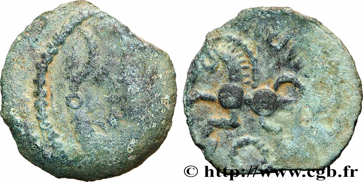 GALLIA BELGICA PAGUS CATUSLUGI - Sanctuary of BOIS L&nbsp;ABBÉ (Seine-Maritime) Bronze VIIRICIVS, classe I VG/XF