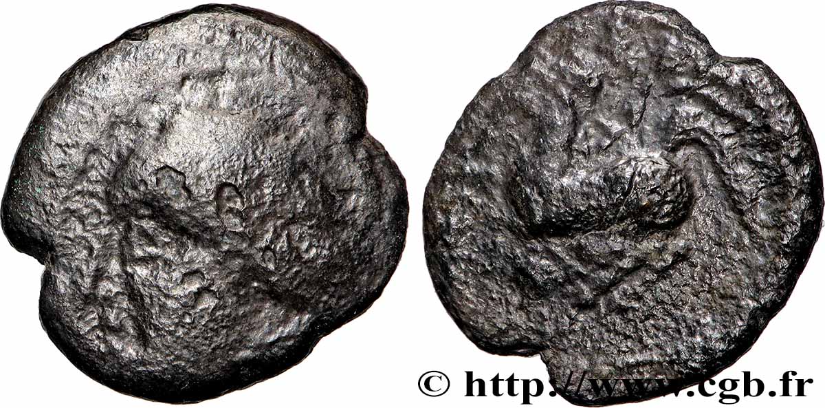 SANTONS / CENTRE-OUEST, Incertaines Drachme aux mèches aquitaniques, à gauche TB