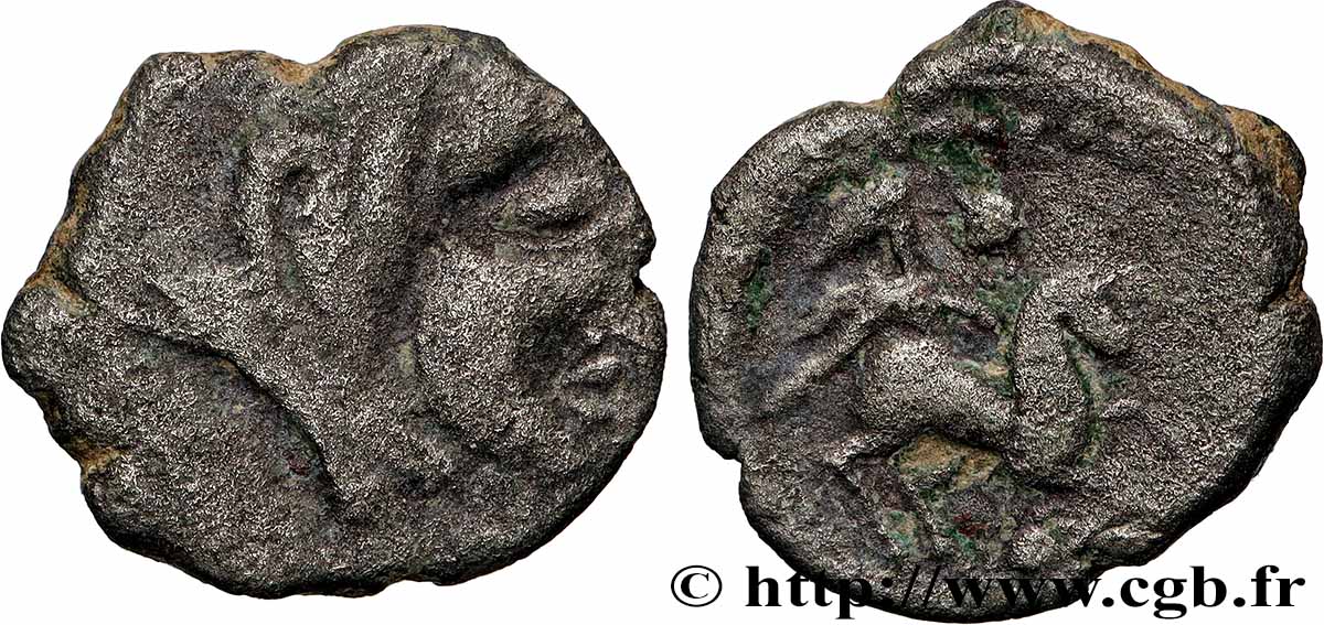 SANTONS / CENTRE-OUEST, Incertaines Drachme aux mèches aquitaniques, à droite TB+/TTB