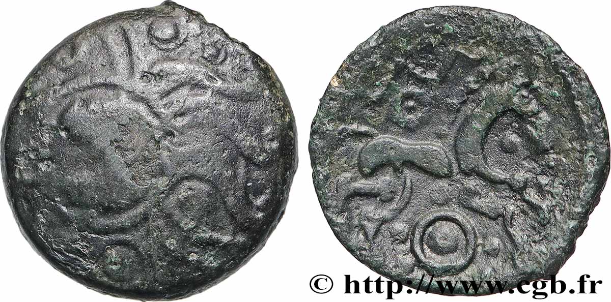 AULERQUES ÉBUROVICES (Région d&nbsp;Évreux) Bronze au cheval TB+/TTB+