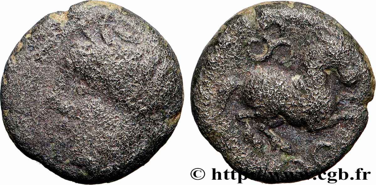 SANTONS / CENTRE-OUEST, Incertaines Petit billon au cheval et aux triskèles BN. 3844 TB+/TTB