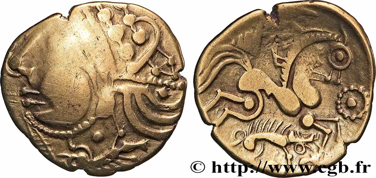 AULERQUES ÉBUROVICES (Région d&nbsp;Évreux) Hémistatère aux sangliers et à l’annelet perlé pointé TTB