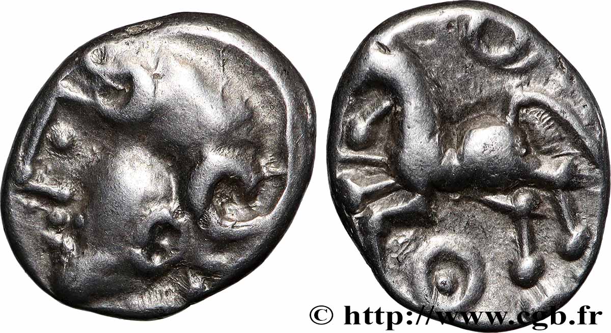 ÉDUENS (BIBRACTE, région du Mont-Beuvray) Denier à la tête casquée SUP