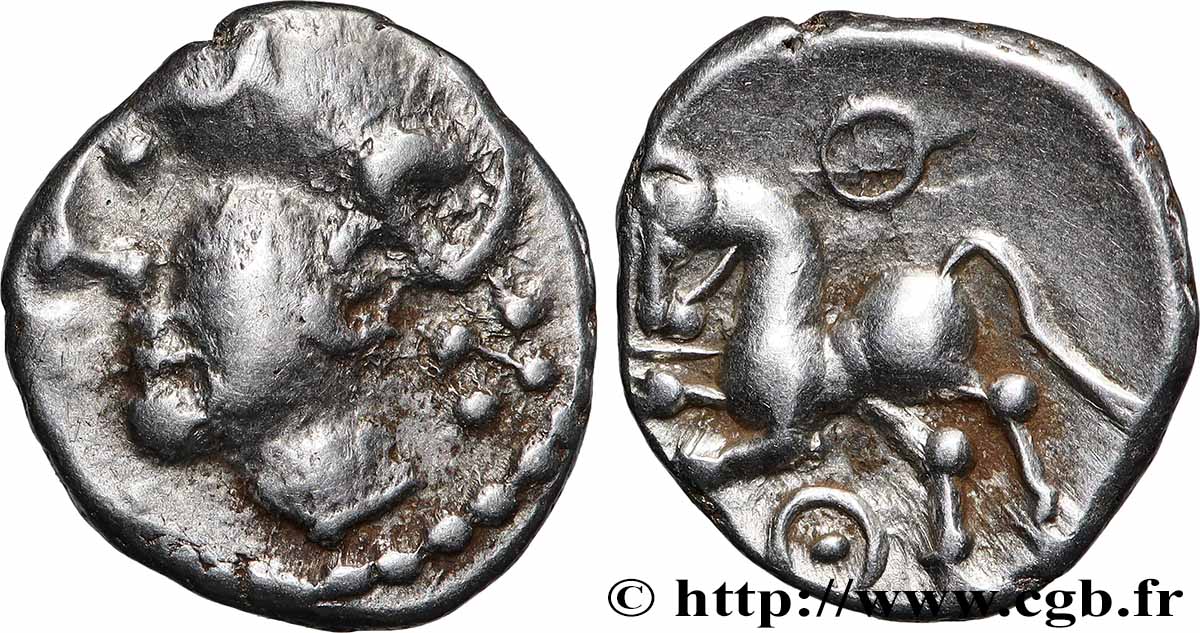 ÉDUENS (BIBRACTE, région du Mont-Beuvray) Denier à la tête casquée SUP