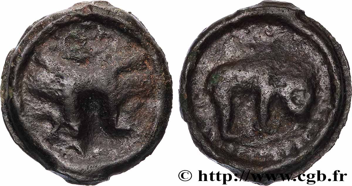 GALLIEN - BELGICA - REMI (Region die Reims) Potin au bucrane fSS