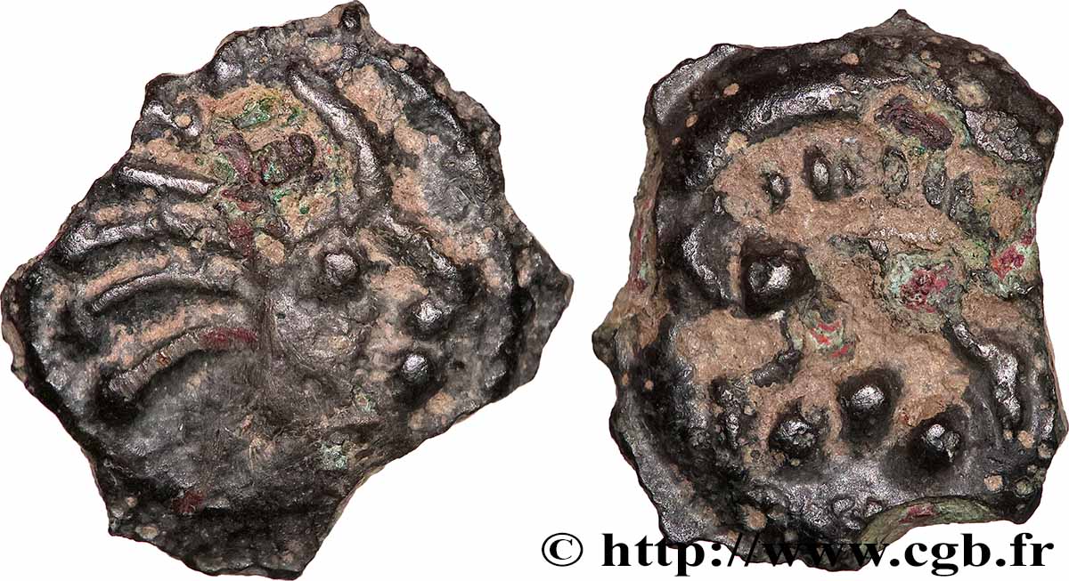 SENONES (Area of Sens) Potin à la tête “d’indien” et au sanglier XF