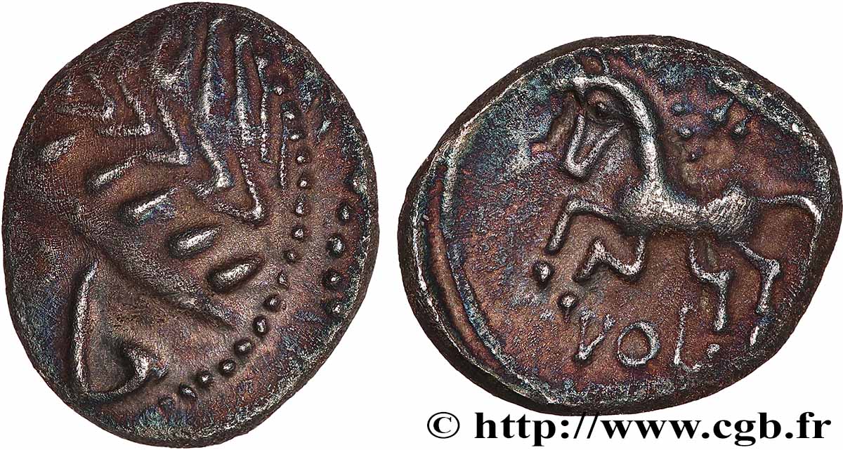 ALLOBROGES (Région du Dauphiné) Denier VOL au cheval galopant et au “caducée” TTB+