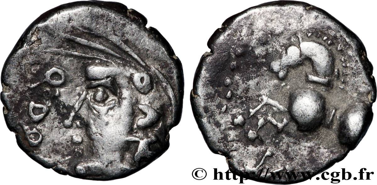 SÉQUANES (Région de Besançon) Denier Q. DOCI/SAM F - à la légende dans les cheveux TTB+