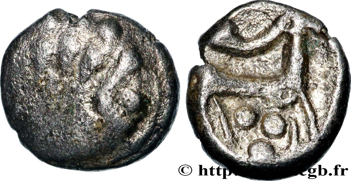 GALLIA BELGICA - REMI (Regione di Reims) Quart de statère “aux segments de cercles” q.BB/q.SPL