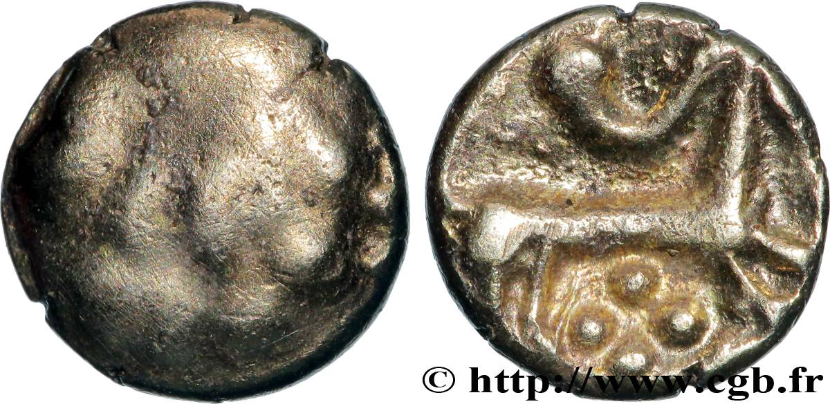 RÈMES (Région de Reims) Quart de statère “aux segments de cercles” TB+/TTB+