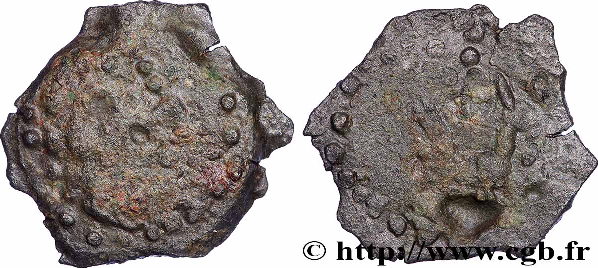 BELLOVAQUES (Région de Beauvais) Bronze à l&nbsp;oiseau, “type de Vendeuil-Caply” TB/TB+